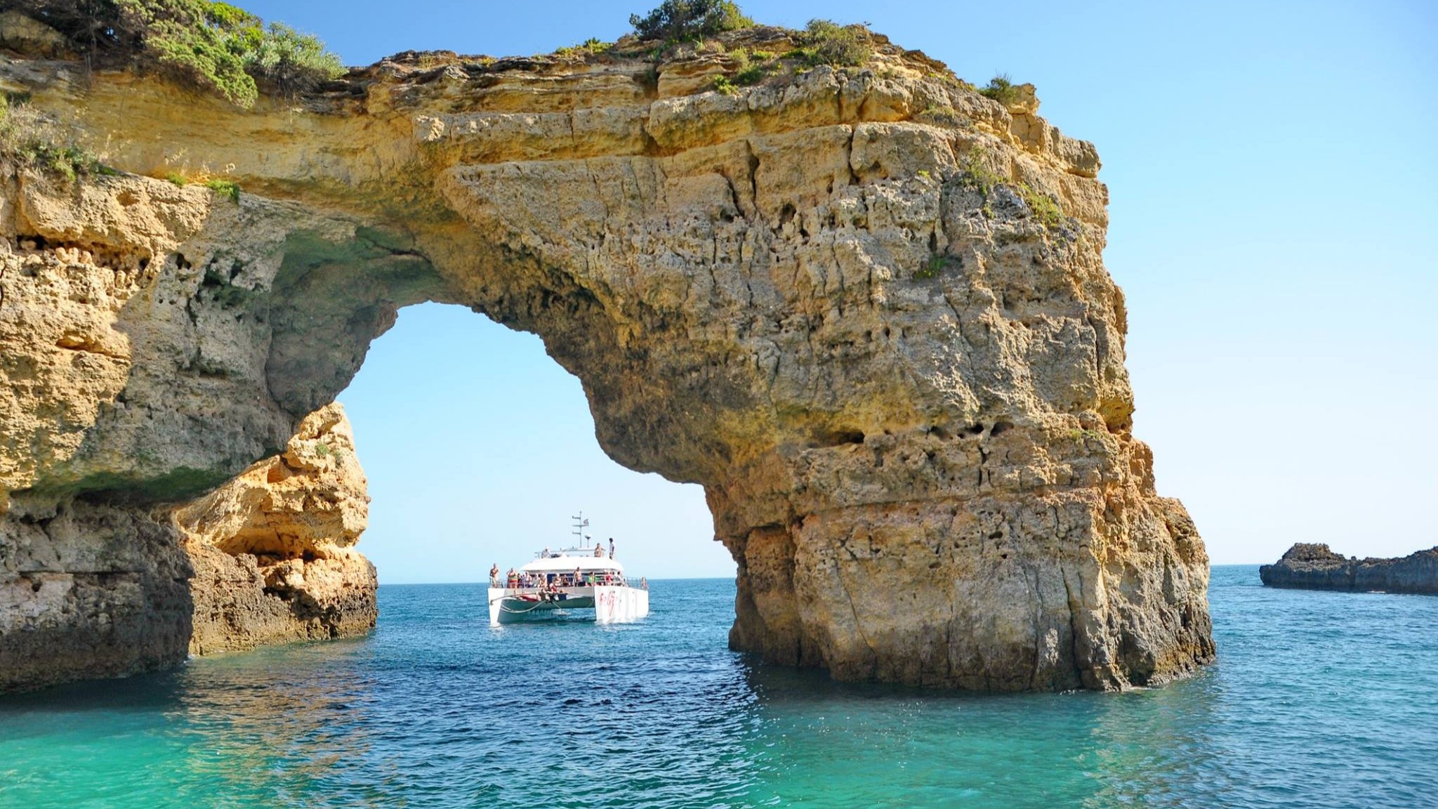 catamaran boat on the sea